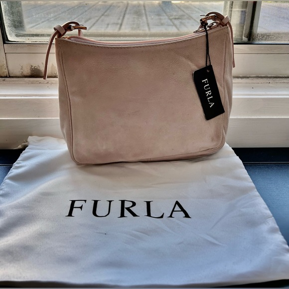 New Authentic Furla Pink Suede Purse - Picture 3 of 15